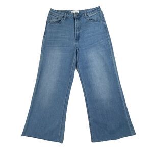 VERVET By Flying Monkey Size 31 Super High Rise Raw Hem Wide Leg Jeans V2680